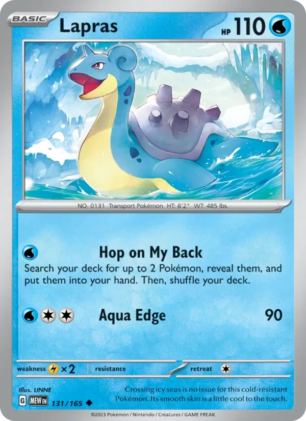 Carte Pokémon Lapras 131/165 151