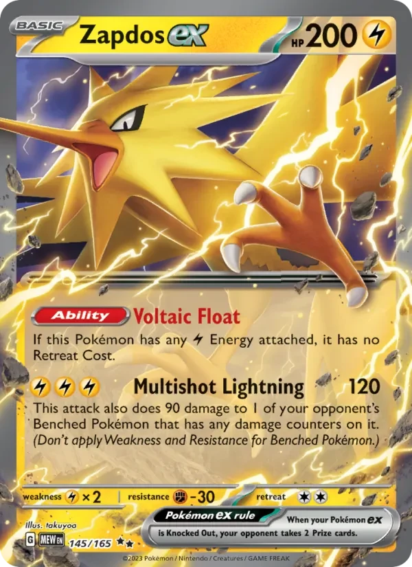 Zapdos ex 145/165 151 Pokémon card