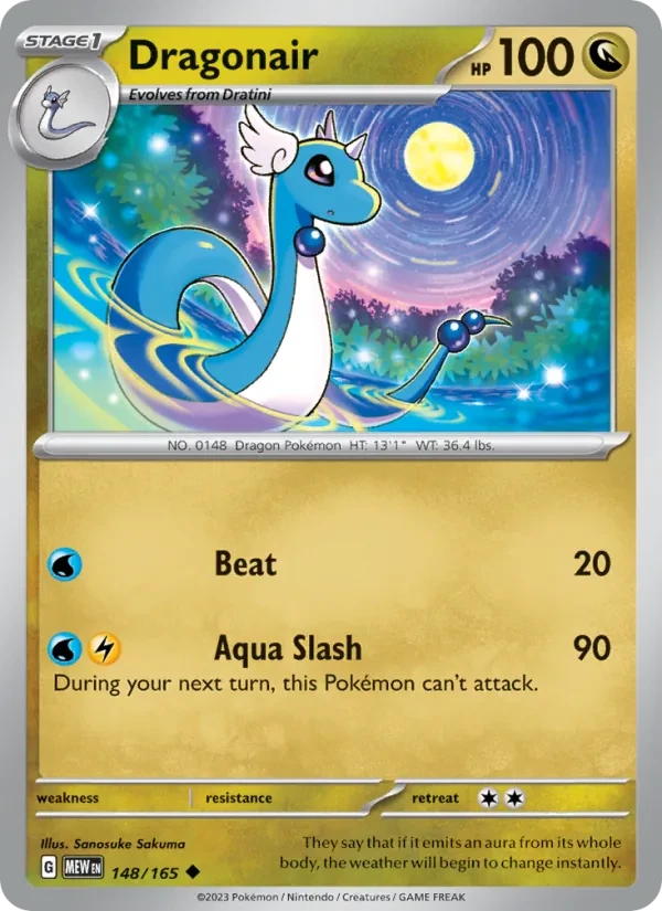 Carta Pokémon Dragonair 148/165 151