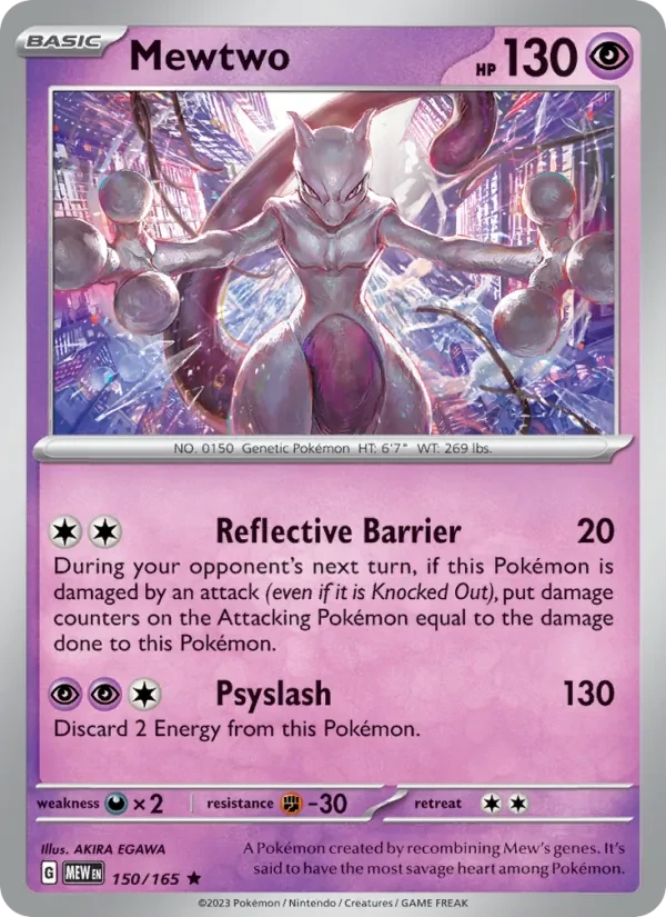 Mewtwo 150/165 151 Pokémon card