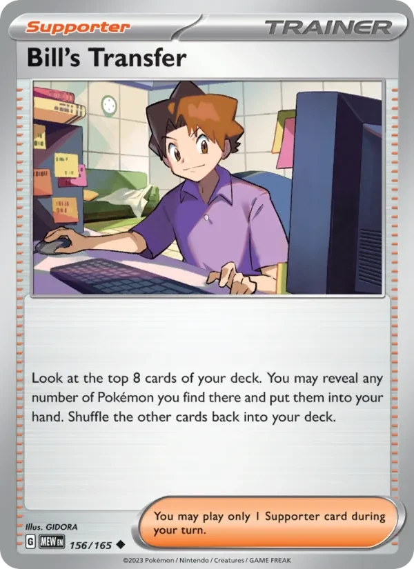 Bill's Transfer 156/165 151 Pokémon Karte