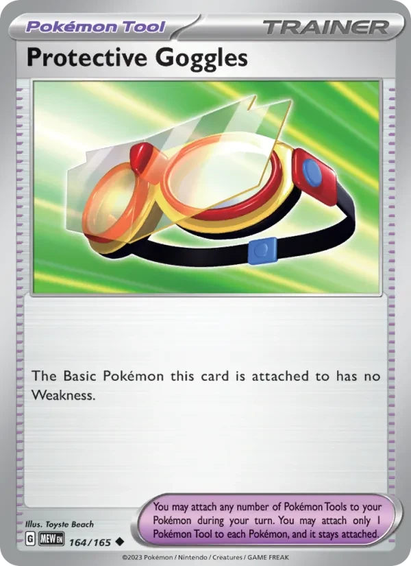 Protective Goggles 164/165 151 Pokémon kaart