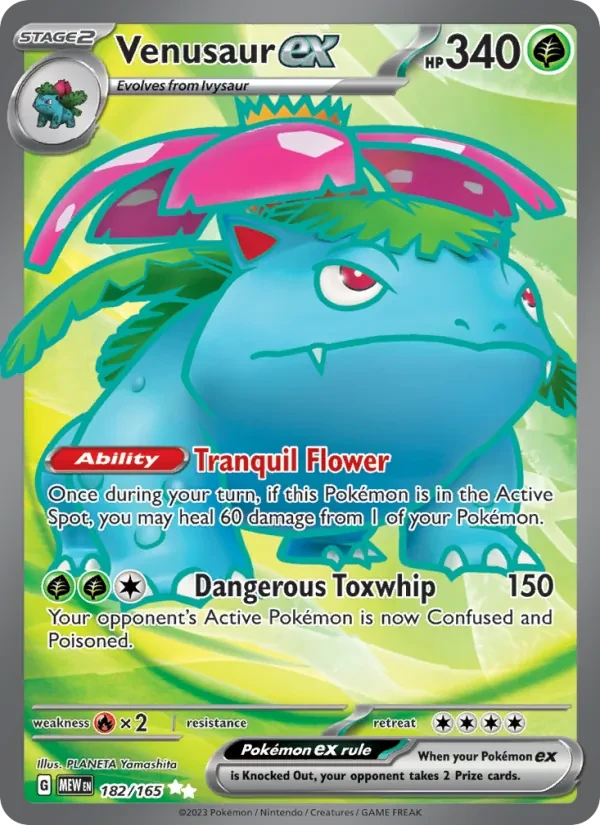 Carta Pokémon Venusaur ex 182/165 151