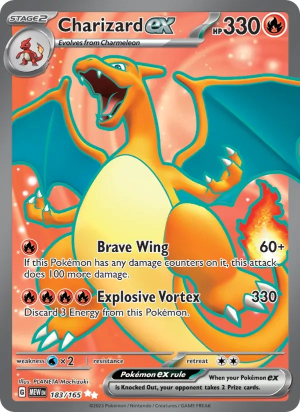 Charizard ex 183/165 151 Pokémon card
