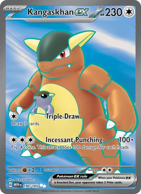 Kangaskhan ex 190/165 151 Pokémon Karte