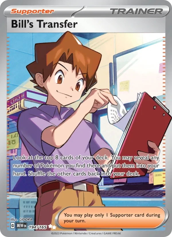 Bill's Transfer 194/165 151 Pokémon card