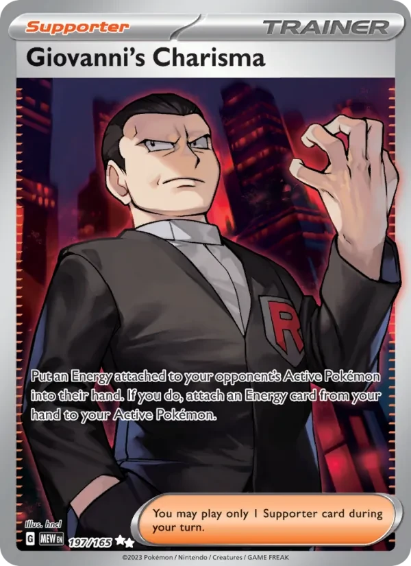Giovanni's Charisma 197/165 151 Pokémon card
