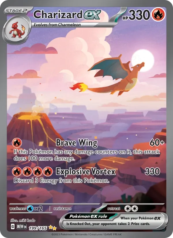 Charizard ex 199/165 151 Pokémon card