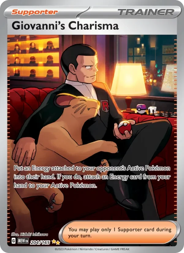 Carta Pokémon Giovanni's Charisma 204/165 151