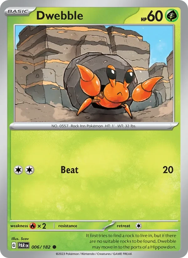 Dwebble 006/182 Paradox Rift Pokémon card