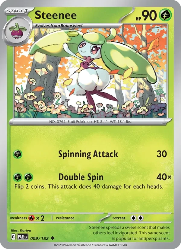 Steenee 009/182 Paradox Rift Pokémon card