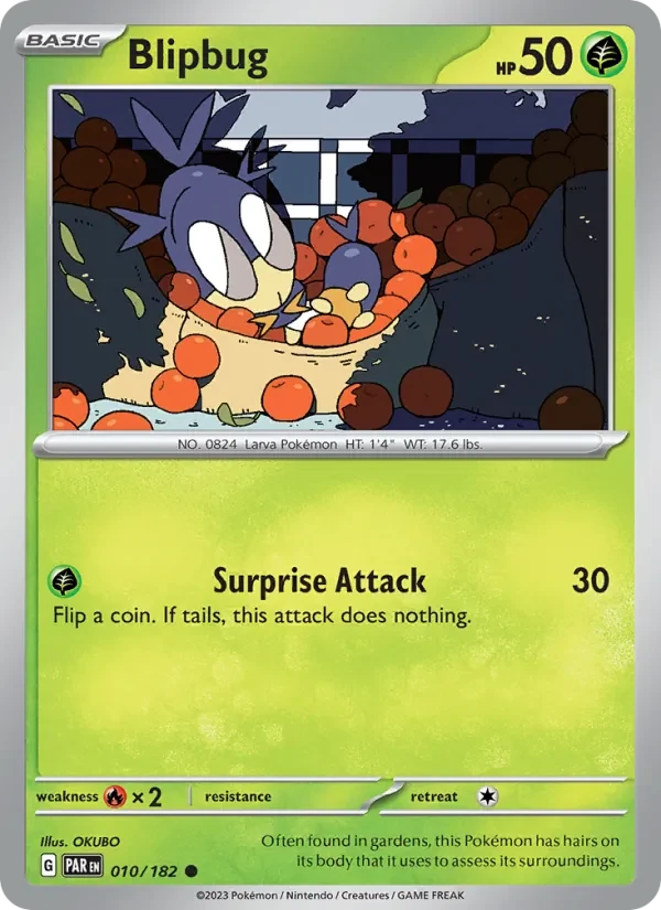 Blipbug 010/182 Paradox Rift Pokémon card