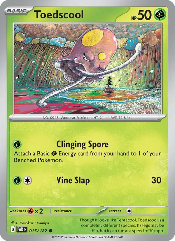 Toedscool 015/182 Paradox Rift Pokémon card