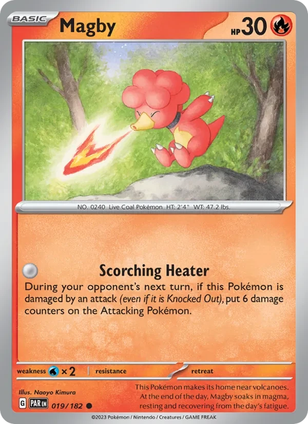 Magby 019/182 Paradox Rift Pokémon card