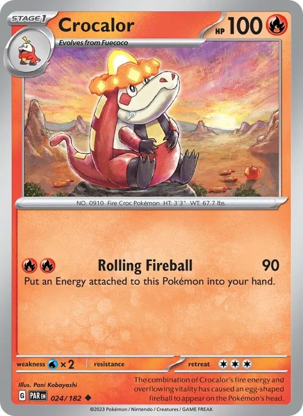 Crocalor 024/182 Paradox Rift Pokémon card