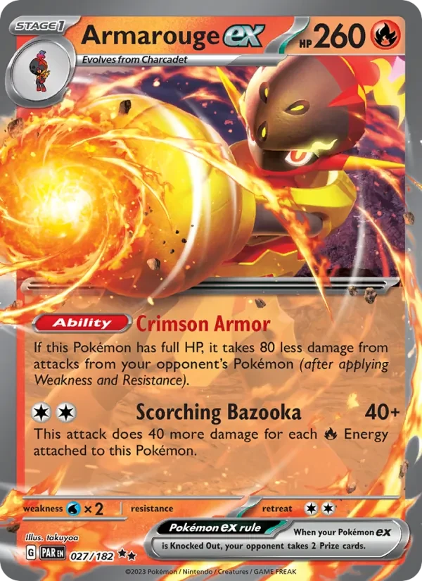 Armarouge ex 027/182 Paradox Rift Pokémon card