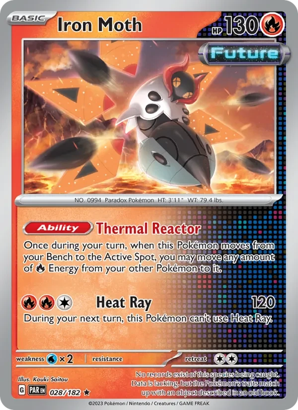 Iron Moth 028/182 Paradox Rift Pokémon card