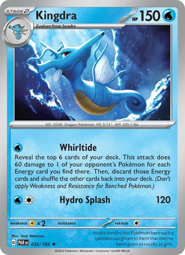 Kingdra 032/182 Paradox Rift Pokémon card