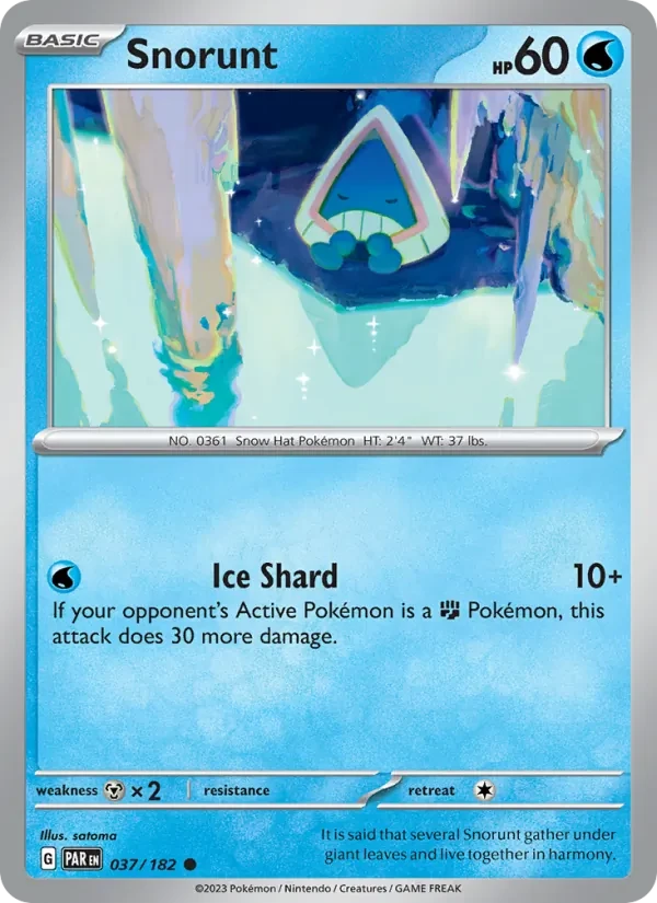 Snorunt 037/182 Paradox Rift Pokémon card