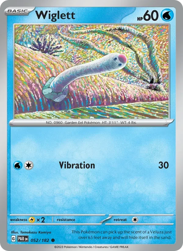 Wiglett 052/182 Paradox Rift Pokémon card