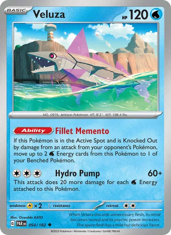 Veluza 054/182 Paradox Rift Pokémon card