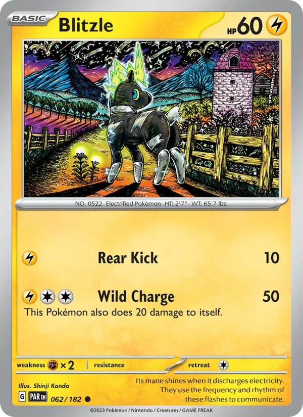 Blitzle 062/182 Paradox Rift Pokémon card