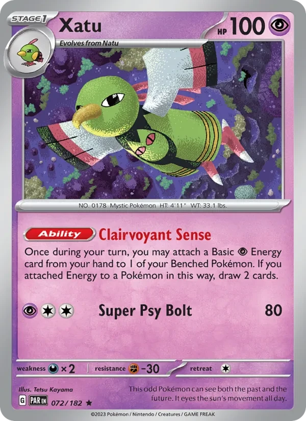 Xatu 072/182 Paradox Rift Pokémon card