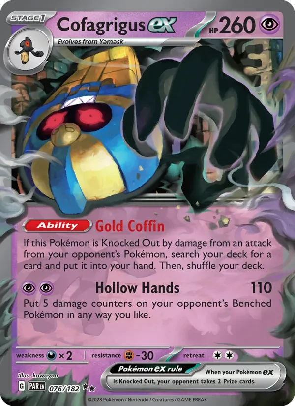 Cofagrigus ex 076/182 Paradox Rift Pokémon card
