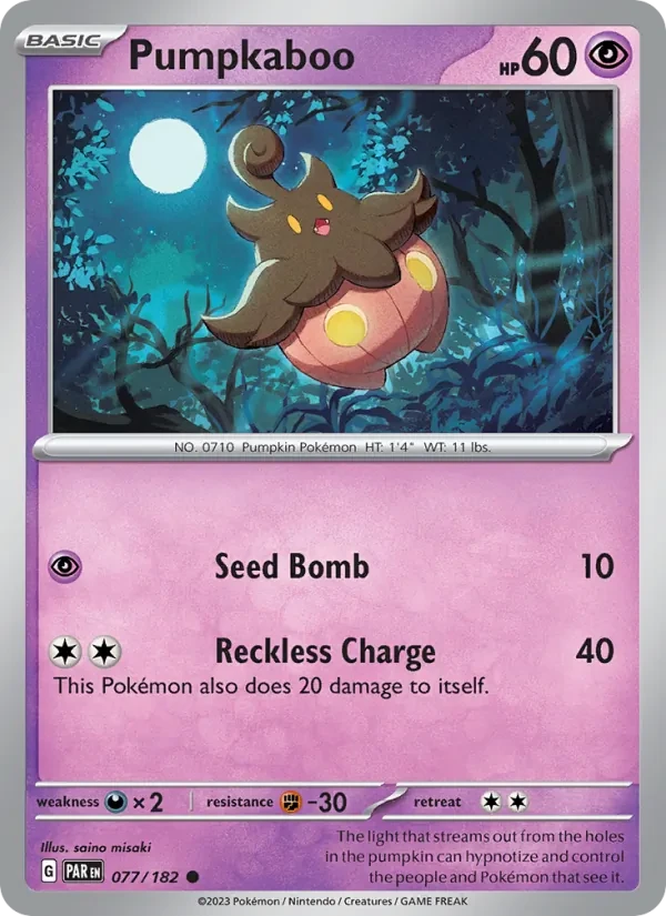 Pumpkaboo 077/182 Paradox Rift Pokémon card