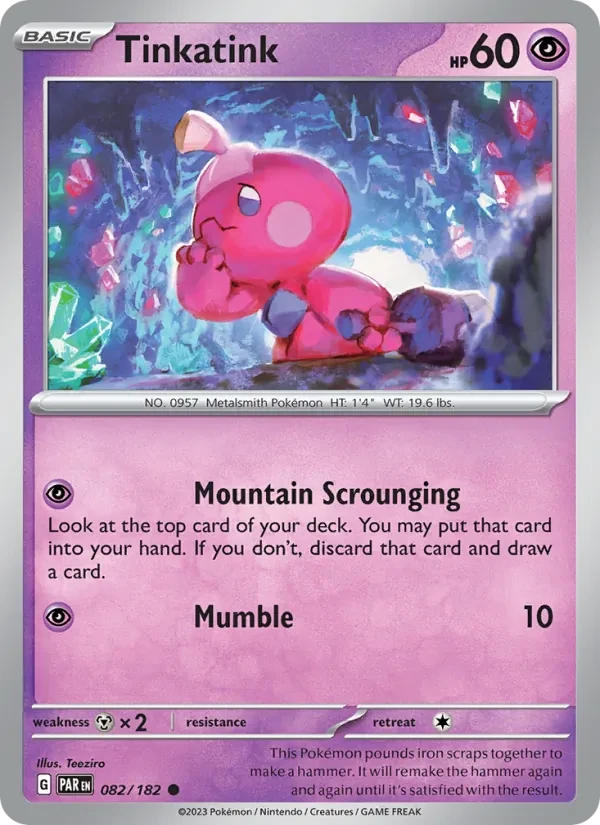 Tinkatink 082/182 Paradox Rift Pokémon card