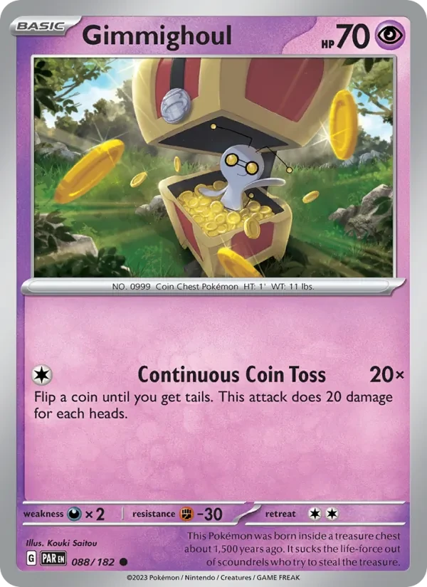 Gimmighoul 088/182 Paradox Rift Pokémon card