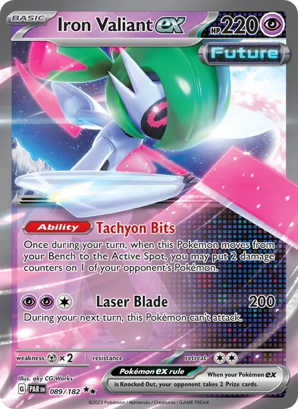 Iron Valiant ex 089/182 Paradox Rift Pokémon card