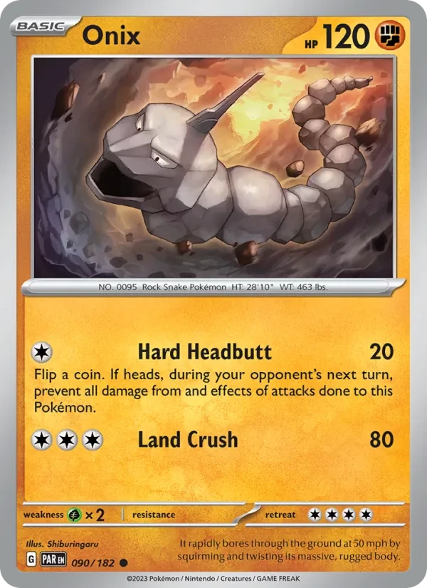 Onix 090/182 Paradox Rift Pokémon card