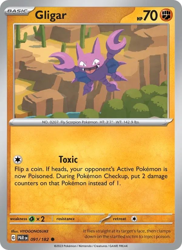 Gligar 091/182 Paradox Rift Pokémon card