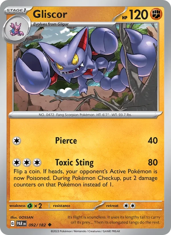 Gliscor 092/182 Paradox Rift Pokémon Karte