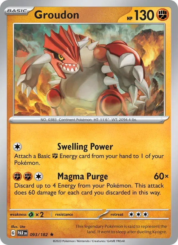 Groudon 093/182 Paradox Rift Pokémon card