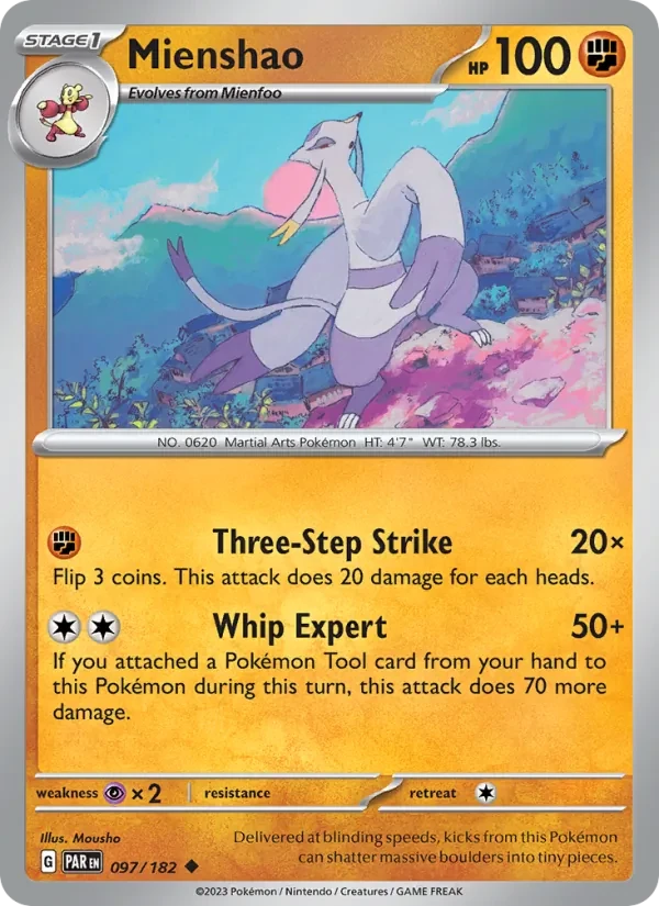 Mienshao 097/182 Paradox Rift Pokémon card