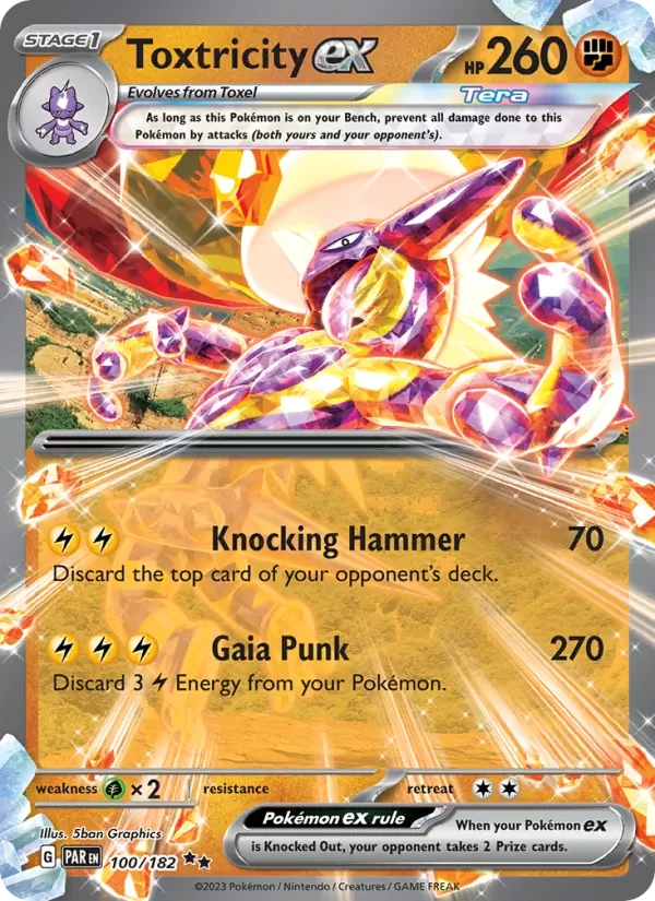 Toxtricity ex 100/182 Paradox Rift Pokémon card