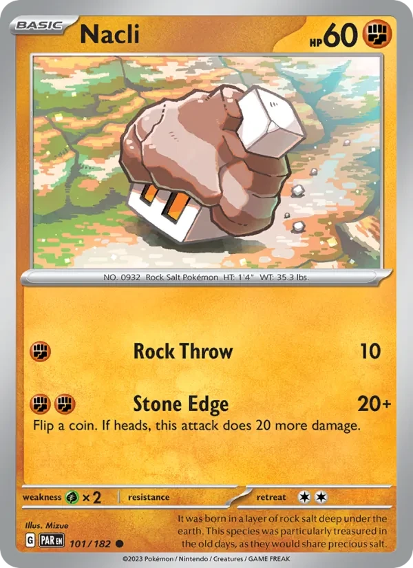 Nacli 101/182 Paradox Rift Pokémon card
