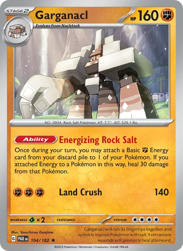 Garganacl 104/182 Paradox Rift Pokémon card