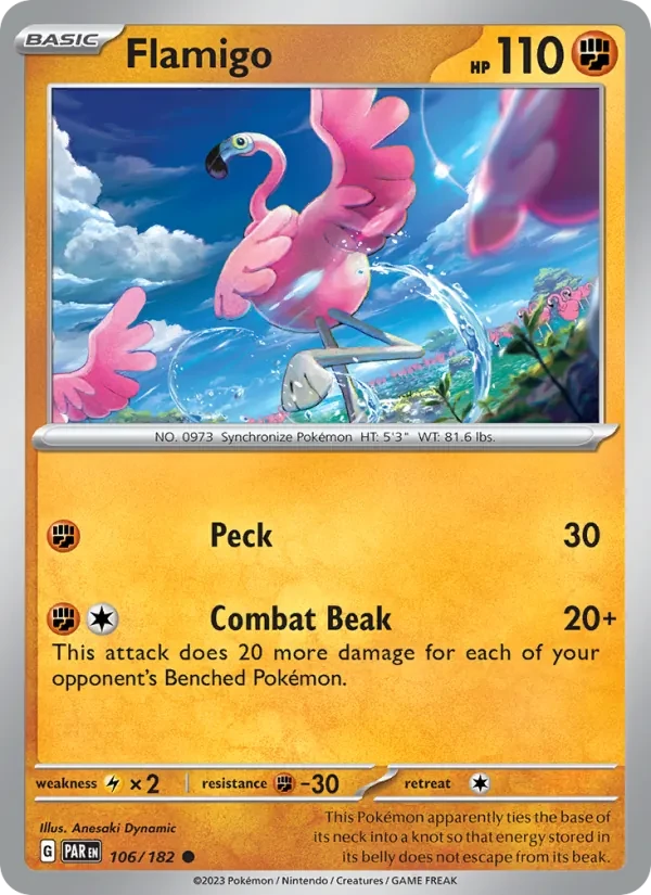 Flamigo 106/182 Paradox Rift Pokémon Karte