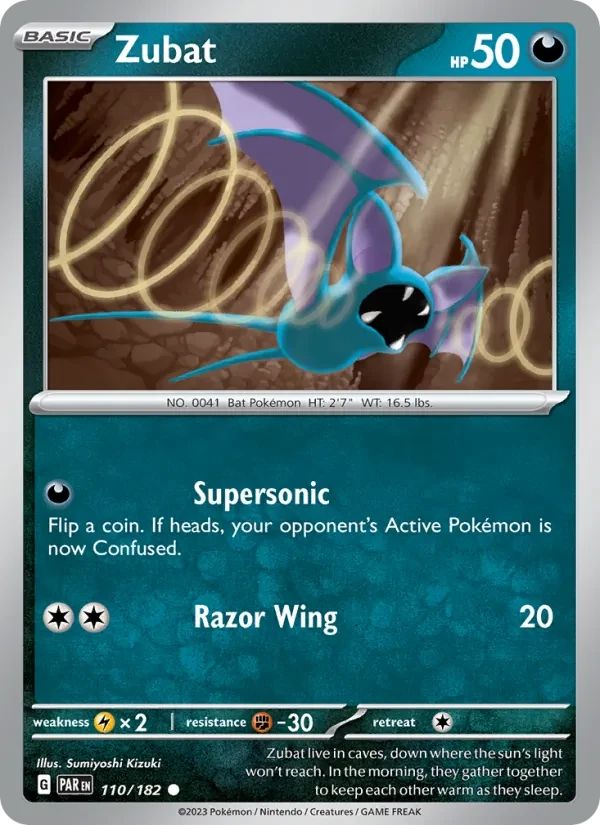 Zubat 110/182 Paradox Rift Pokémon card