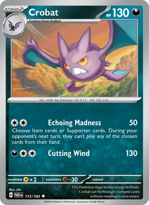 Crobat 112/182 Paradox Rift Pokémon card