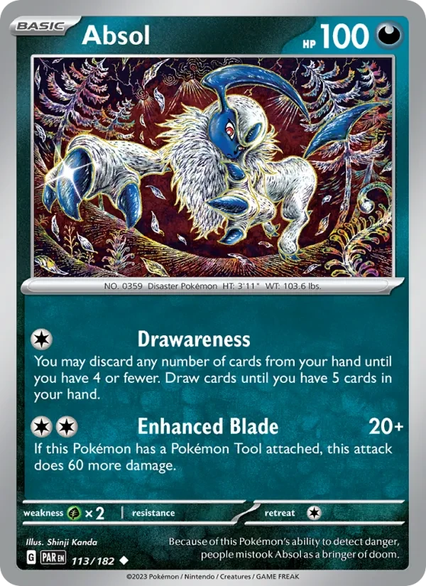 Absol 113/182 Paradox Rift Pokémon card