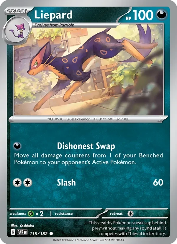 Liepard 115/182 Paradox Rift Pokémon card