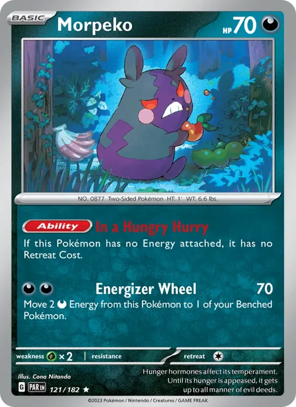 Morpeko 121/182 Paradox Rift Pokémon card