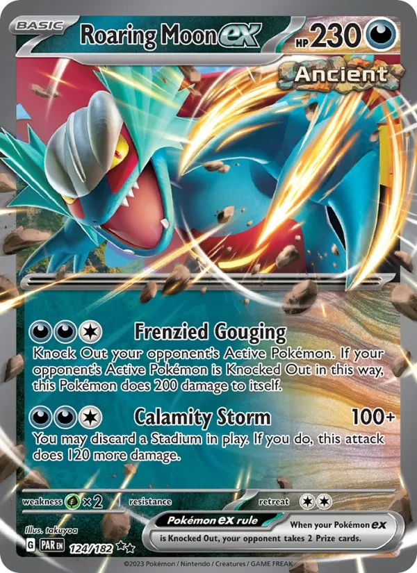 Roaring Moon ex 124/182 Paradox Rift Pokémon card