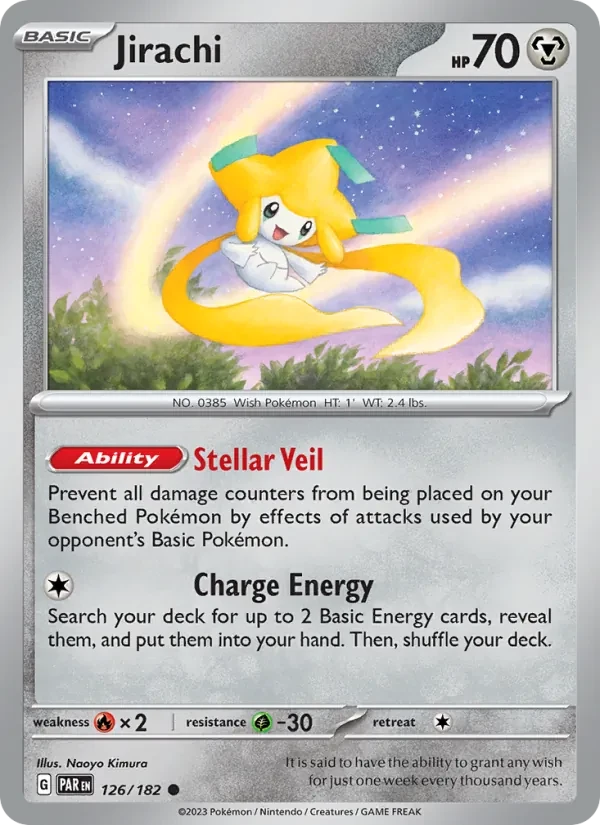 Jirachi 126/182 Paradox Rift Pokémon card