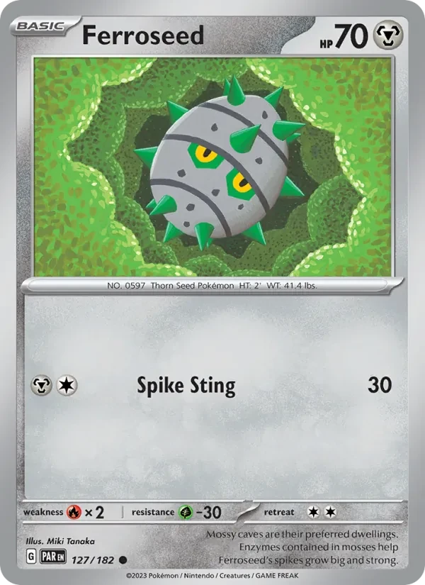 Ferroseed 127/182 Paradox Rift Pokémon card