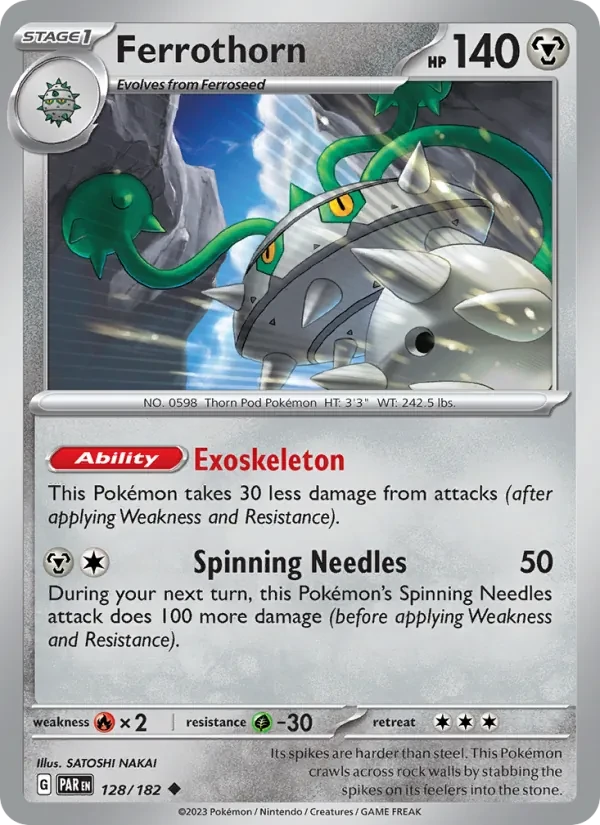 Ferrothorn 128/182 Paradox Rift Pokémon card